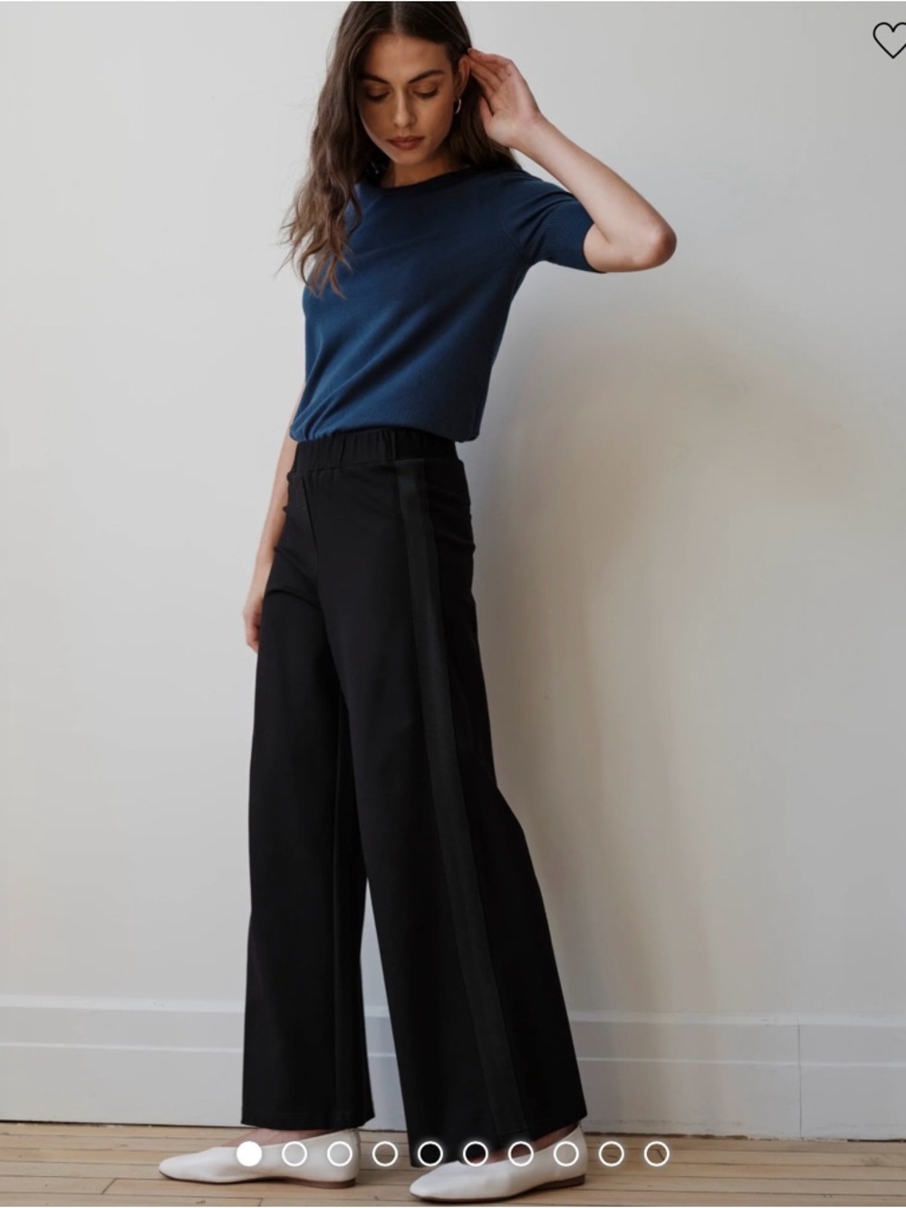 Stephanie Wide Leg Stripe Ponte Pant
